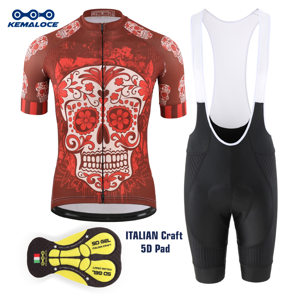 Padded Cycling Shorts 5D Gel - KEMALOCE czerwona koszulka kolarska mężczyźni MTB