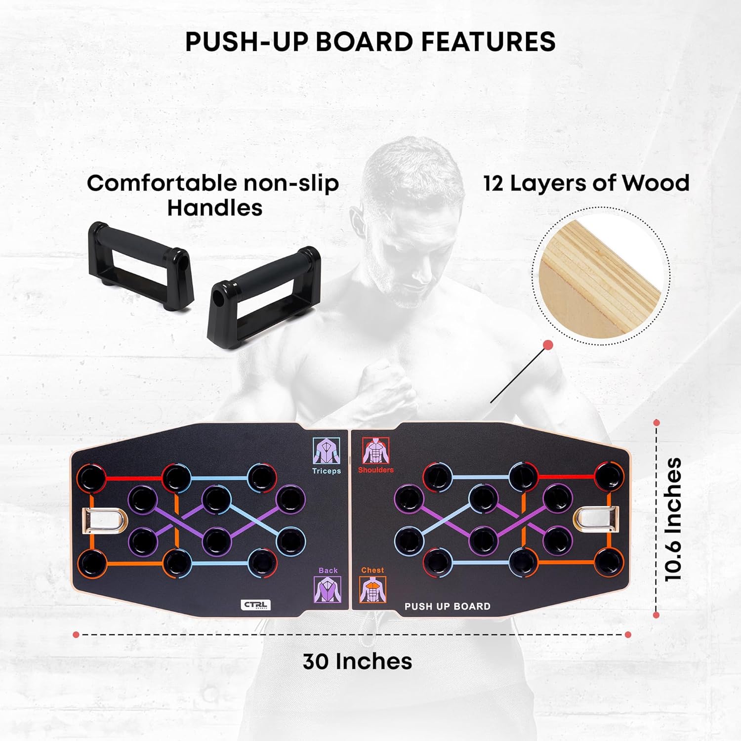 Push Up Board Foldable Multi Function - Wielofunkcyjna składana drewniana deska do pompek