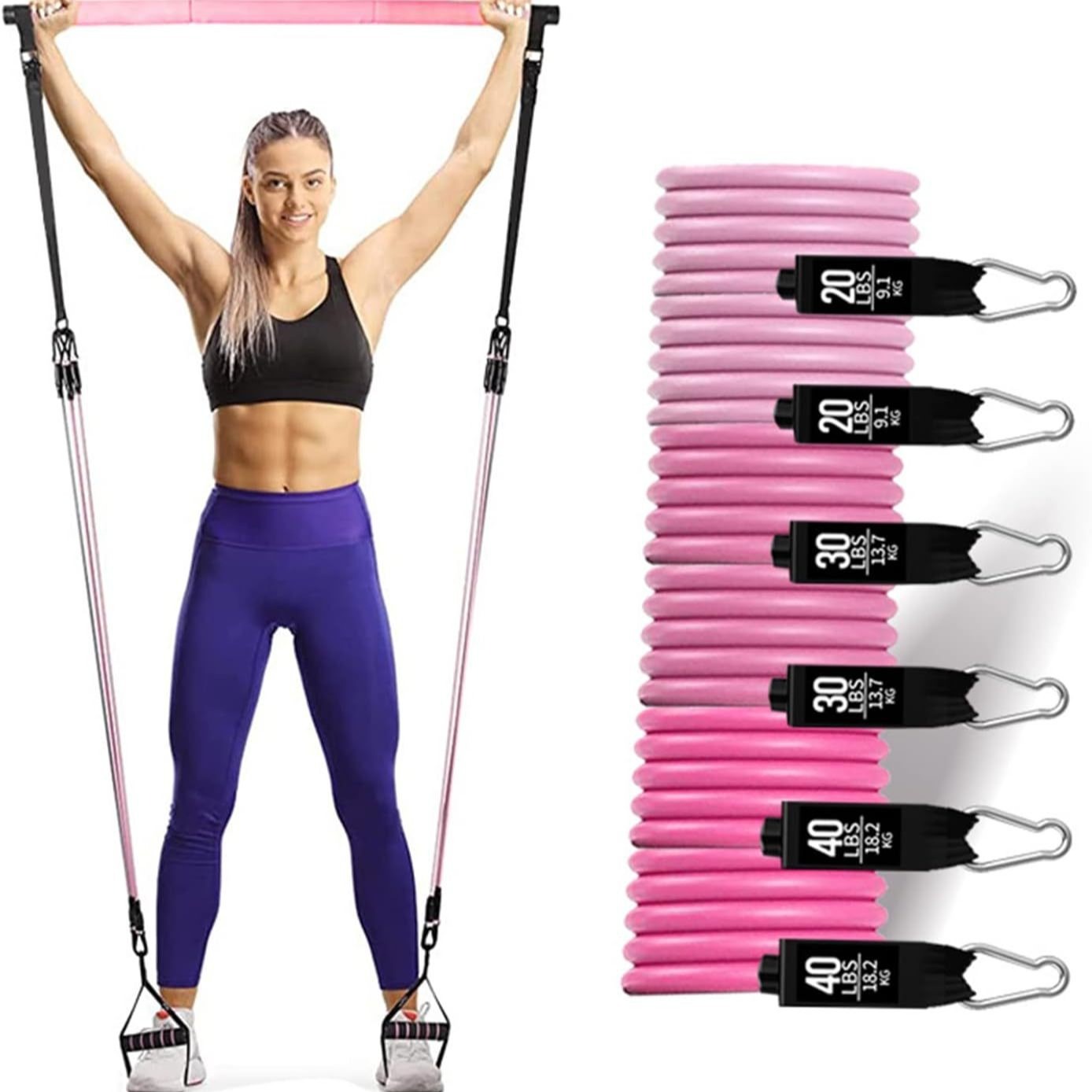Zestaw do ćwiczeń z taśmami op – Pilates Bar Kit With Resistance Bands recenzja i cena