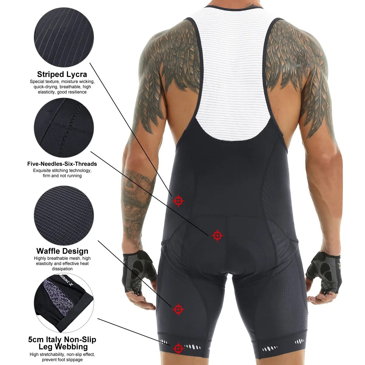 Spodenki rowerowe na szelkach  – Padded Cycling Shorts 5D Gel recenzja i cena